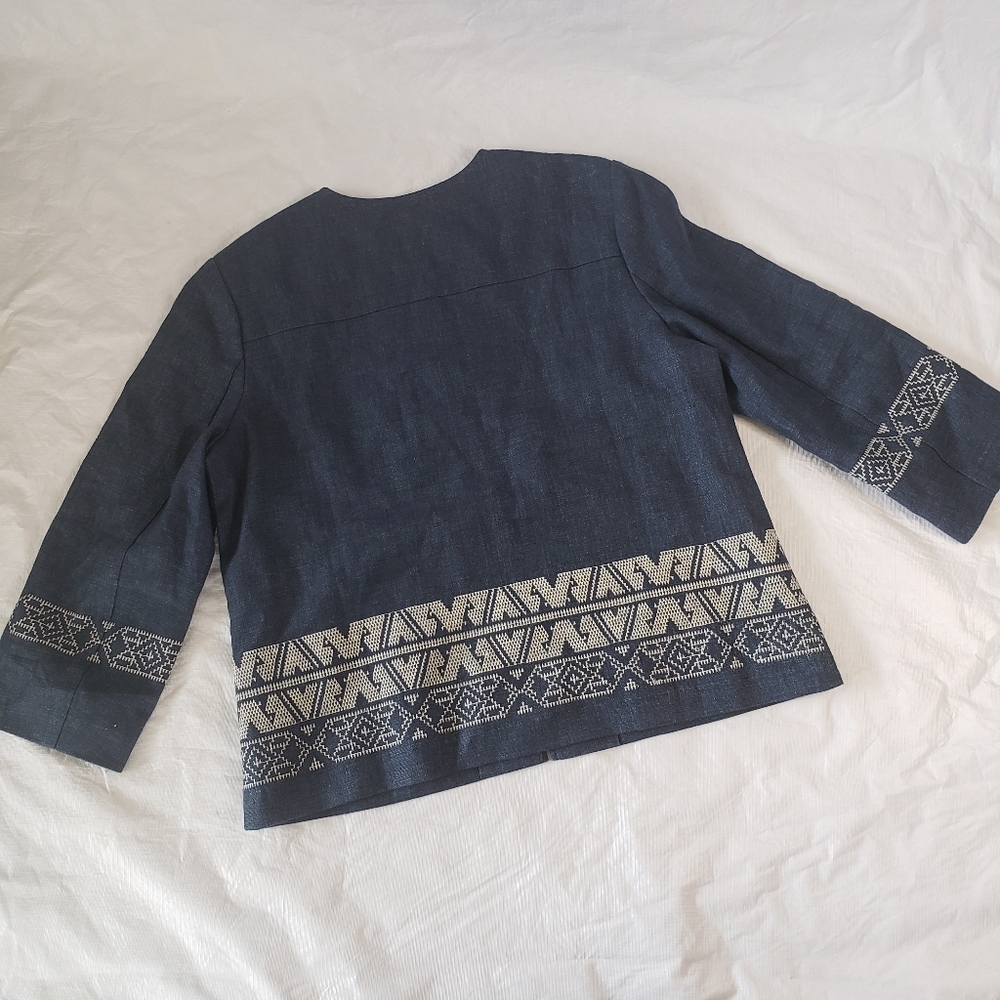 Pendleton south-western embroidered linen jacket